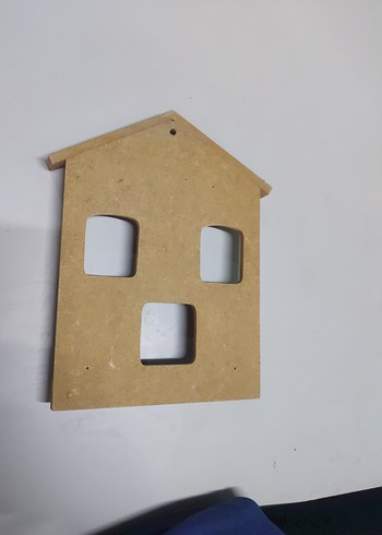 Bej Ahşap Ev Şeklinde Anahtarlık - Görsel 6