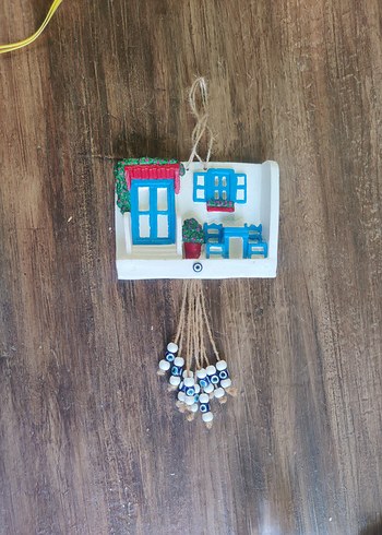 Renkli Mavi Ev Figürlü Duvar Süsü - Görsel 10