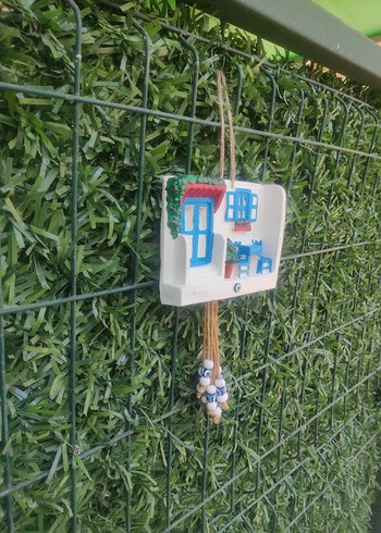 Renkli Mavi Ev Figürlü Duvar Süsü - Görsel 5