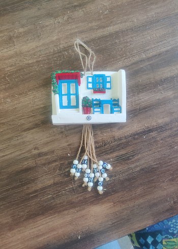 Renkli Mavi Ev Figürlü Duvar Süsü - Görsel 7