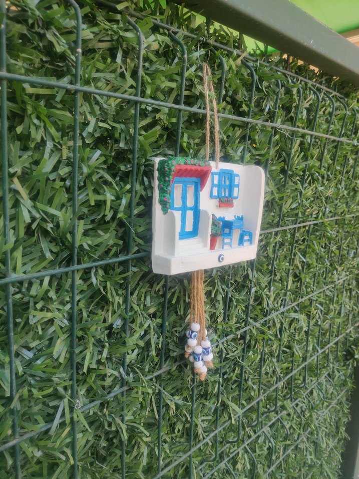 Renkli Mavi Ev Figürlü Duvar Süsü - Görsel 5