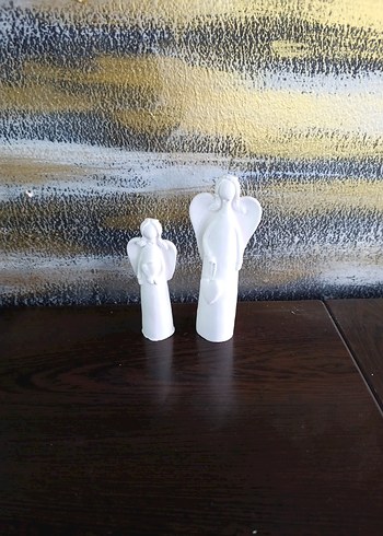 Beyaz Melek Figürleri Kalpli Detaylı - Görsel 10