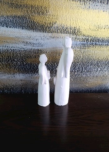 Beyaz Melek Figürleri Kalpli Detaylı - Görsel 9