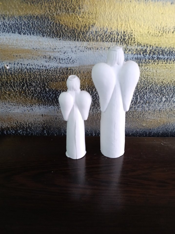 Beyaz Melek Figürleri Kalpli Detaylı - Görsel 5