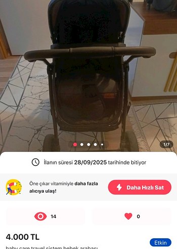 Diğer Beden Siyah Bebek Arabası