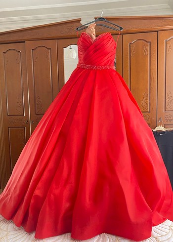 Kırmızı Kına Nişan Elbisesi - Görsel 3