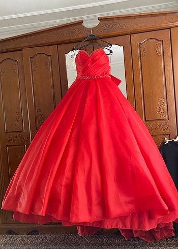 Kırmızı Kına Nişan Elbisesi - Görsel 4