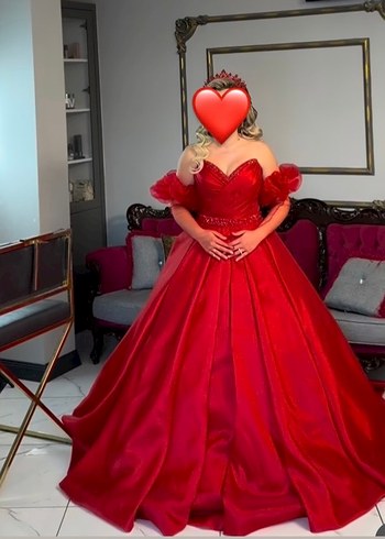 Kırmızı Kına Nişan Elbisesi - Görsel 5