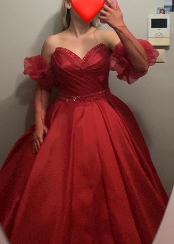 Kırmızı Kına Nişan Elbisesi - Görsel 2