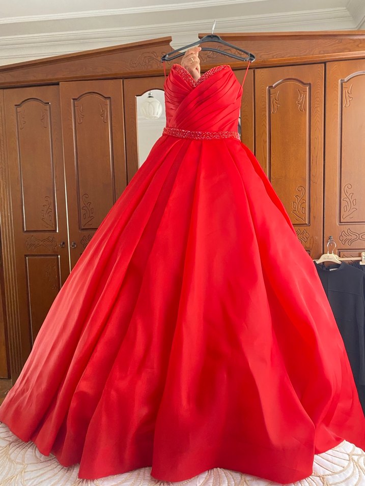 Kırmızı Kına Nişan Elbisesi - Görsel 3