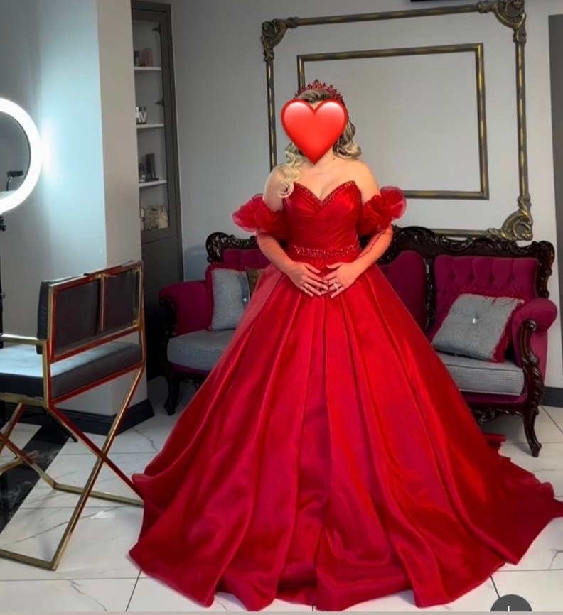 Kırmızı Kına Nişan Elbisesi - Görsel 5