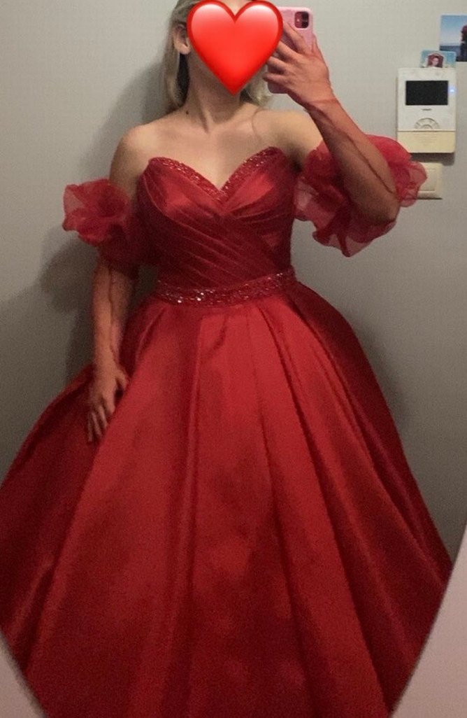 Kırmızı Kına Nişan Elbisesi - Görsel 2