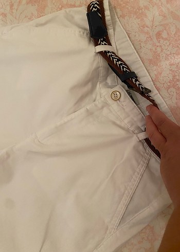 13-14 Yaş Beden beyaz Renk Beyaz Midi Normcore 13/14 yaş Kumaş Pantolon