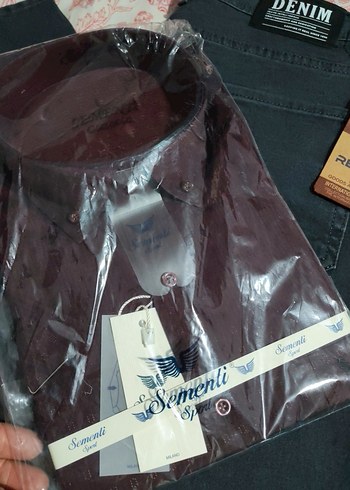 Bordo Fermuarlı Erkek Denim Pantolon - Görsel 4