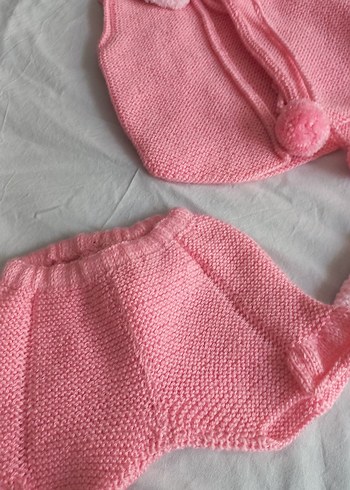 Kız Çocuk Pembe Örgü Panço - Görsel 4