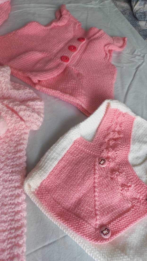 Kız Çocuk Pembe Örgü Panço - Görsel 3