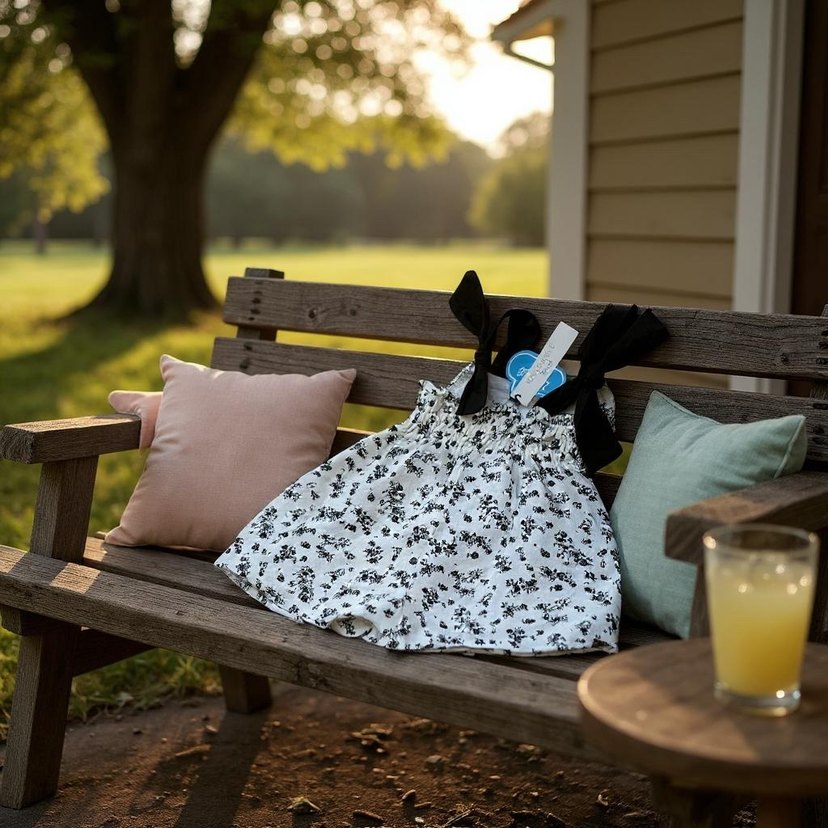 Fiyonk Detaylı Bağlama Desenli Kız Çocuk Tulum - Görsel 2