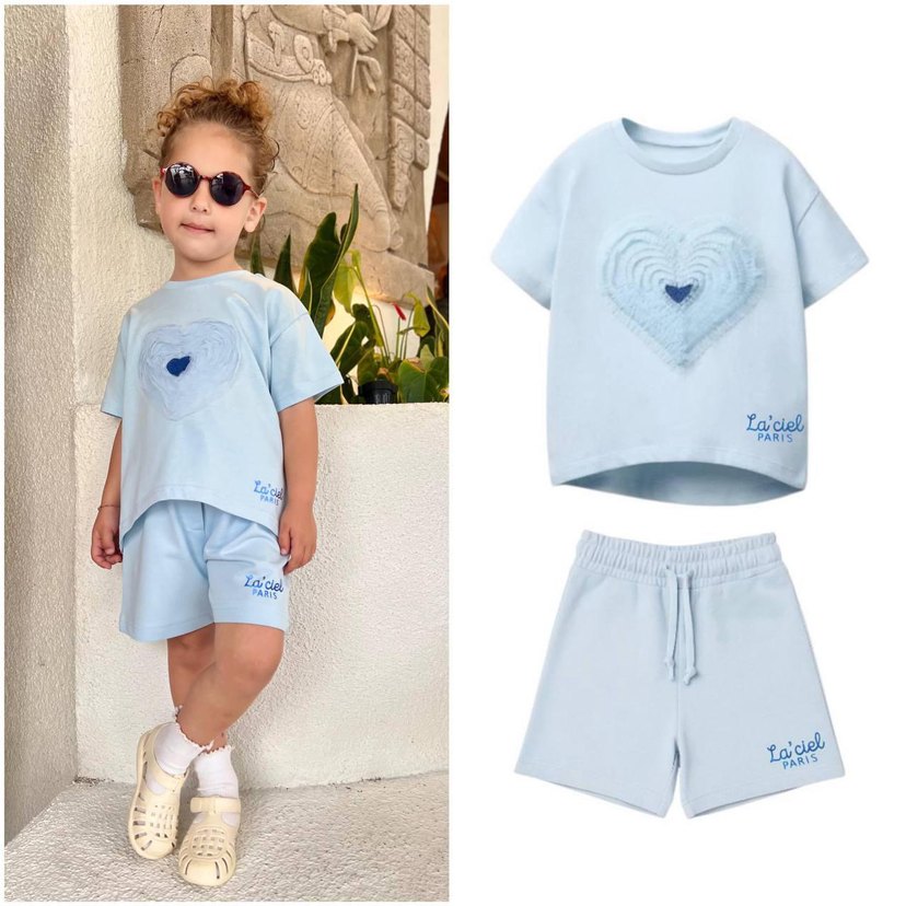 Mavi Kız Şortlu Takım - Görsel 5