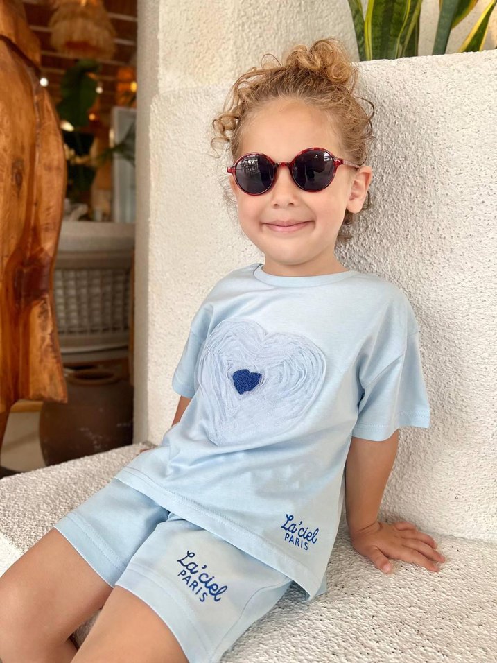 Mavi Kız Şortlu Takım - Görsel 4