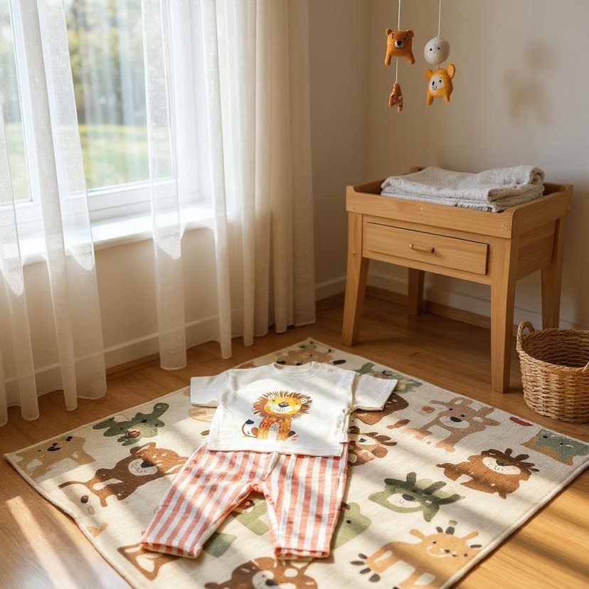 Aslan Baskılı Renkli Bebek Takımı - Görsel 3