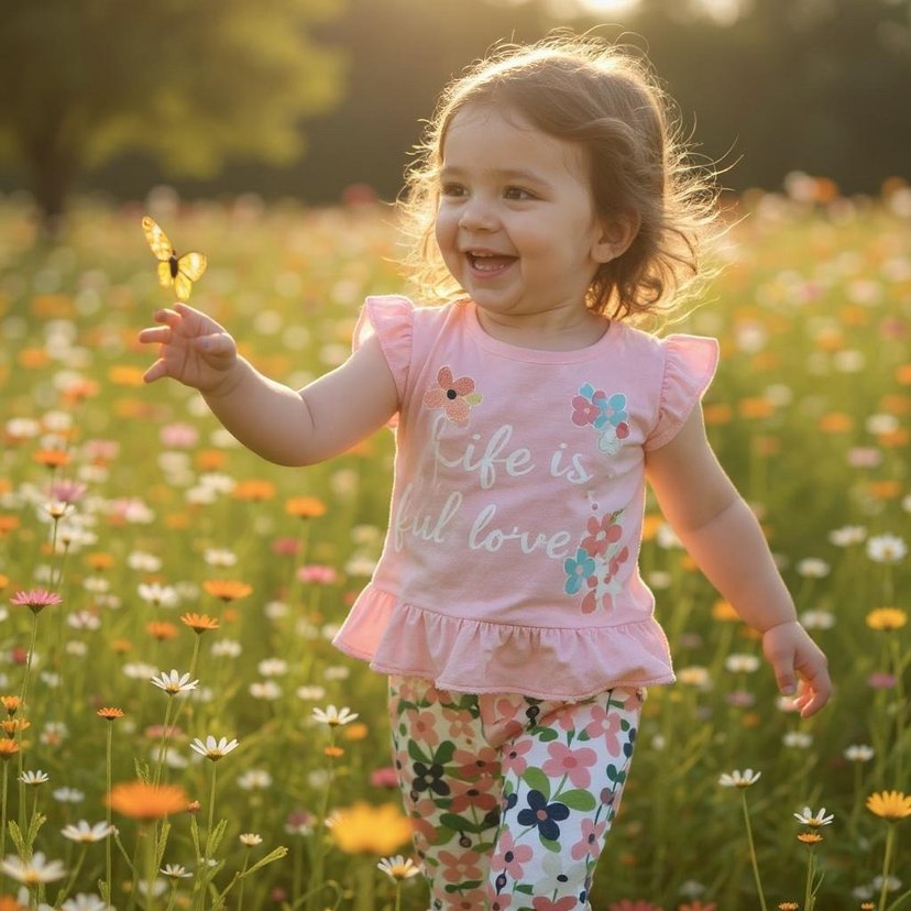 Pembe Kız Bebek Taytlı Takım - Görsel 2