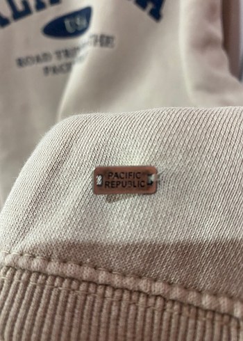 xl Beden Bej Baskılı Kadın Sweatshirt