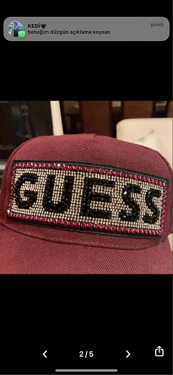 Guess Guess bordo şapka