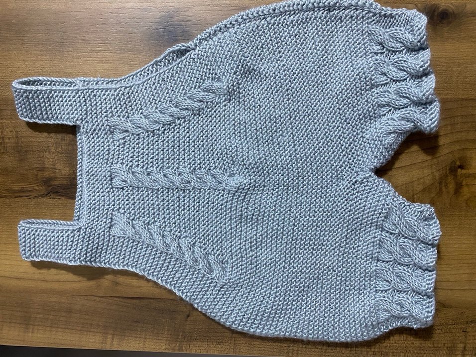 Gri Örgü Erkek Bebek Salopet - Görsel 2