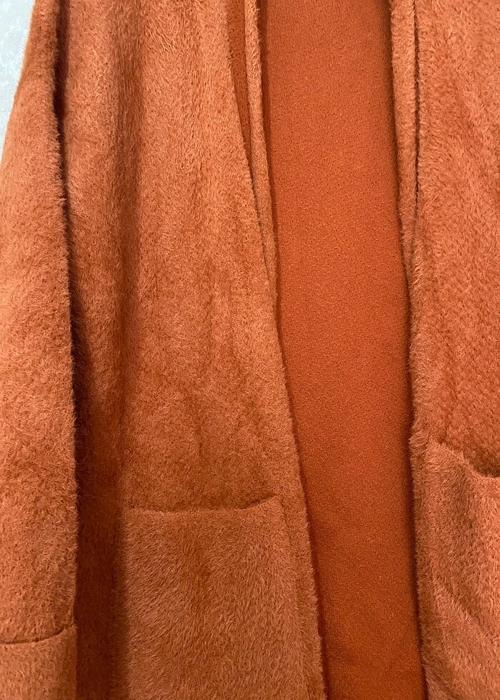 Kiremit Rengi Triko Hırka - Görsel 3