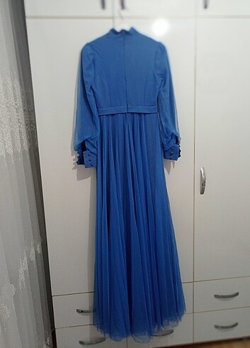 36 Beden mavi Renk Abiye/Elbise