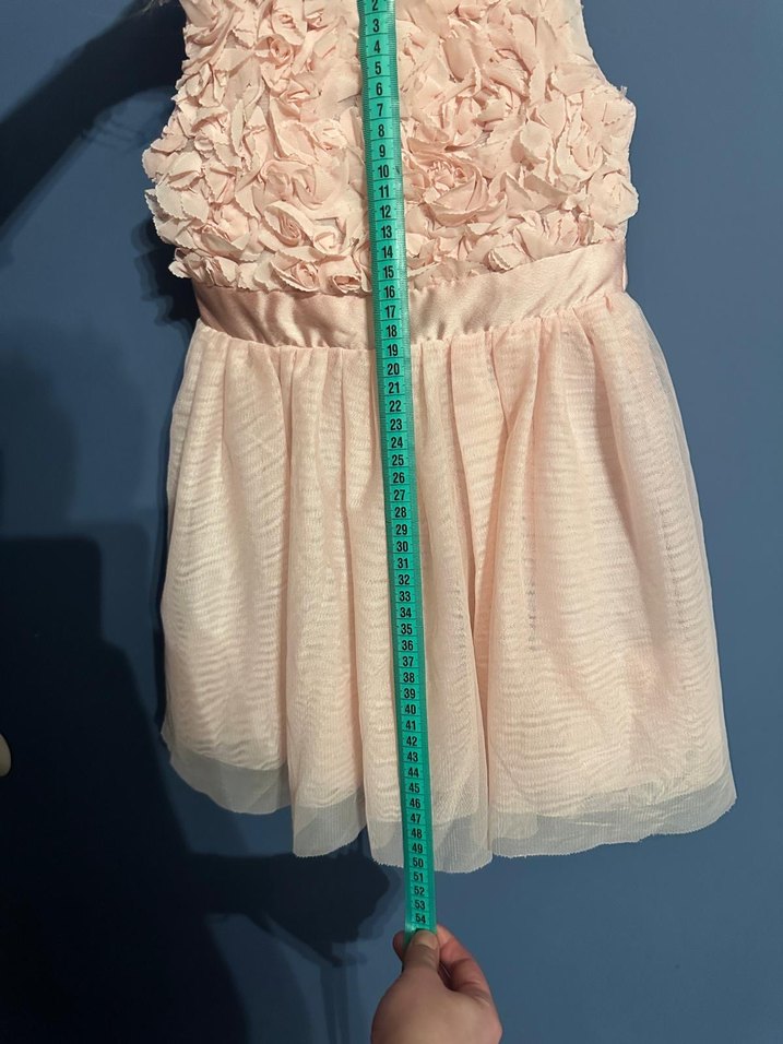 Kız Çocuk Pembe Fırfırlı Kolsuz Elbise - Görsel 3