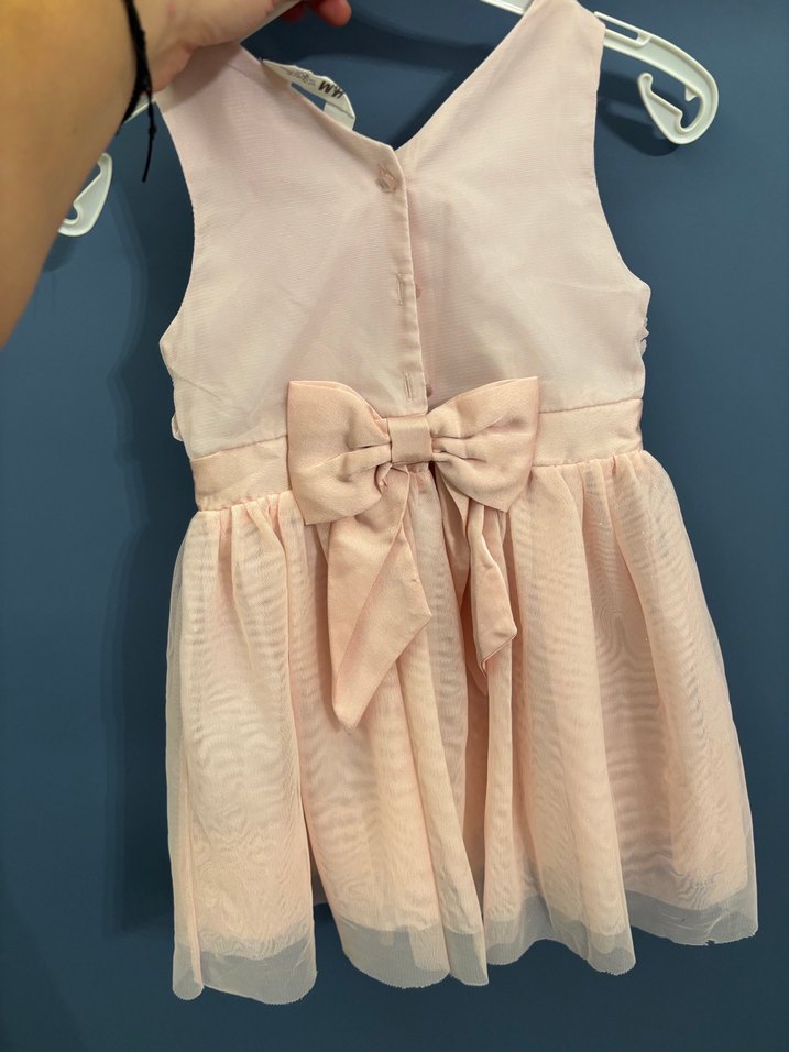 Kız Çocuk Pembe Fırfırlı Kolsuz Elbise - Görsel 2