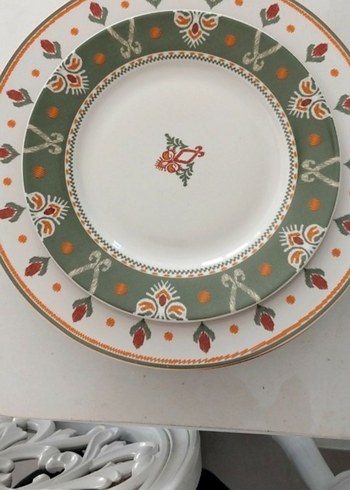 Çok Renkli Desenli Tabak ve Kase Seti - Görsel 2