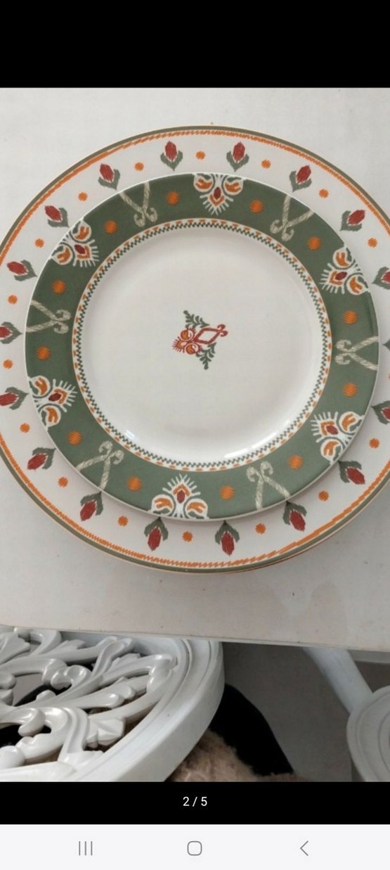 Çok Renkli Desenli Tabak ve Kase Seti - Görsel 2