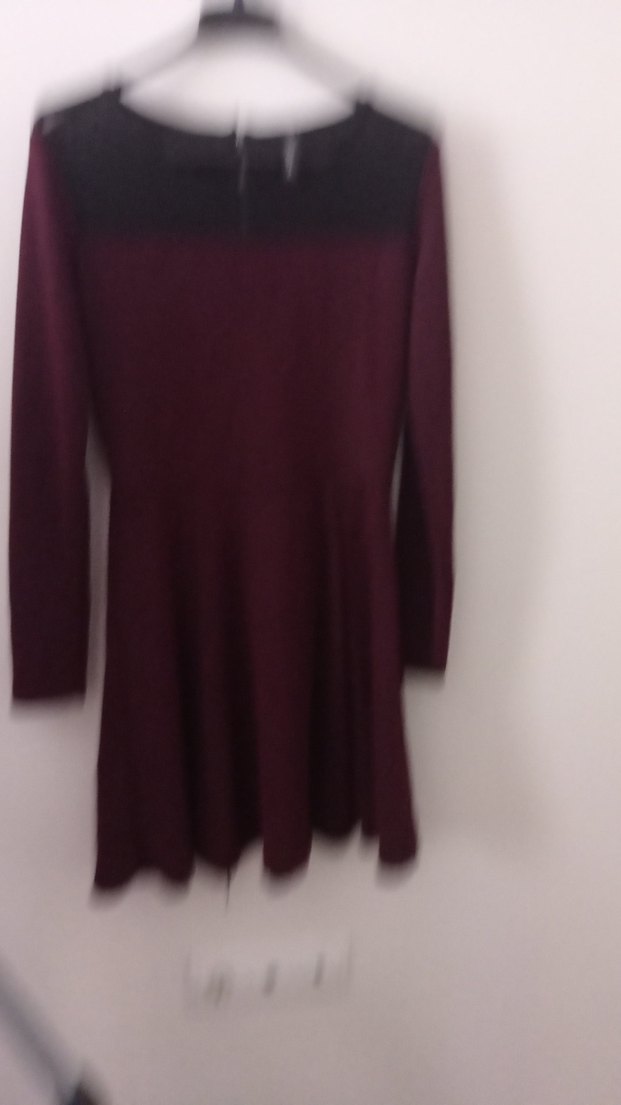 Bordo Kadın Triko Midi Abiye Elbise - Görsel 5