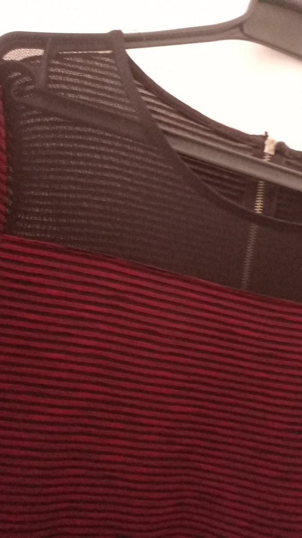 Bordo Kadın Triko Midi Abiye Elbise - Görsel 3