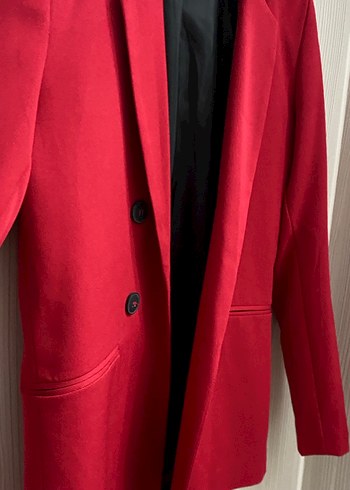 Koyu Kırmızı Düğmeli Kadın Blazer Ceket - Görsel 6