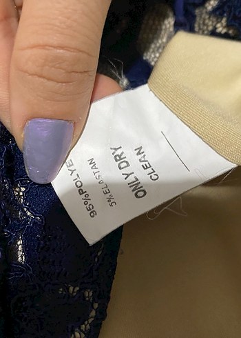 Dantelli Lacivert Midi Kadın Abiye Elbise - Görsel 7