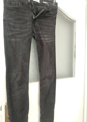 30 Beden Gri Kadın Denim Normal Boy Jean