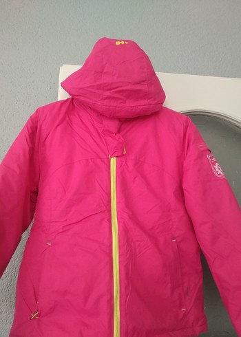 Kız Çocuk Parlak Pembe Fermuarlı Mont