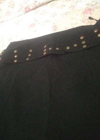 Diğer Siyah Midi Kemerli Kadın Etek