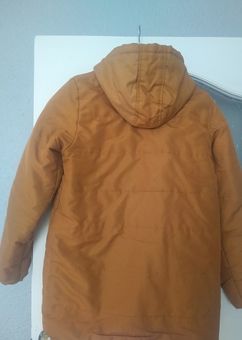 Kapüşonlu, Fermuarlı Erkek Çocuk hardal sarısı Ceket - Görsel 2