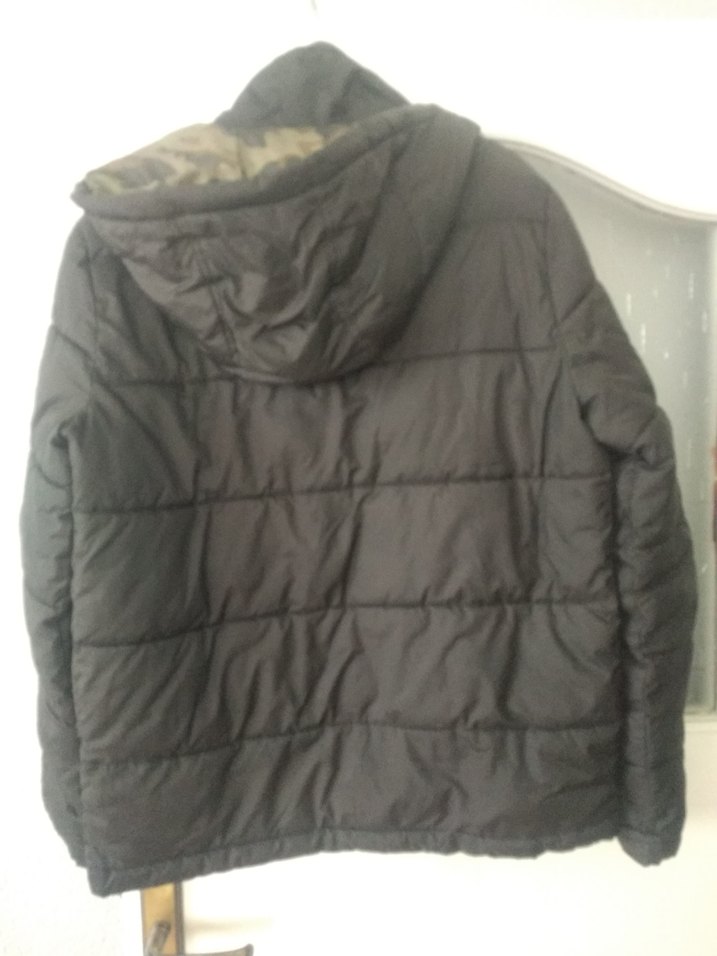 Erkek Siyah Kamuflaj Detaylı Mont - Görsel 4