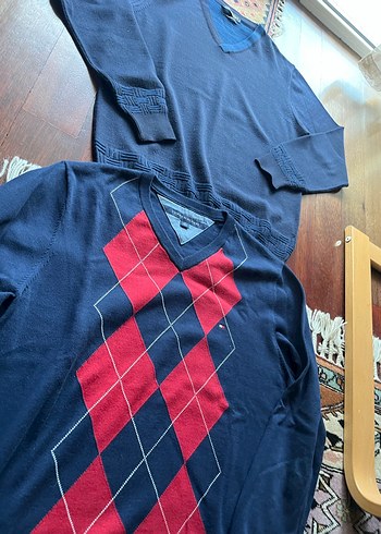 Erkek Lacivert V Yaka Triko Kazak - Görsel 8