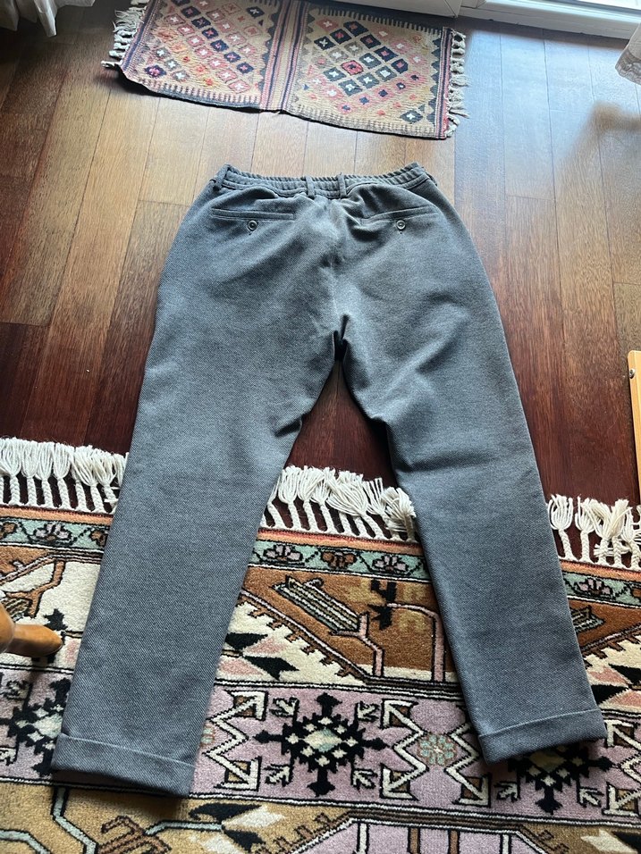 Gri Bol Kesim Kemerli Erkek Pantolon - Görsel 5