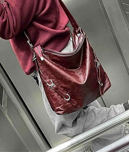 Diğer bordo kol çantası