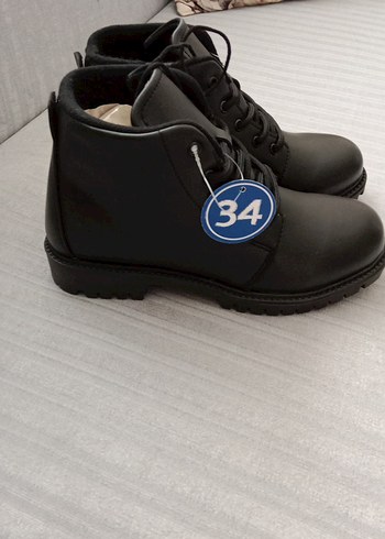 34 Beden Siyah Erkek Goth Botları Tokalı