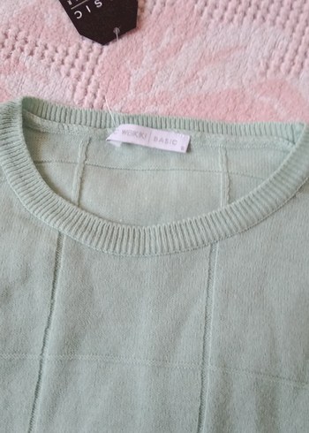 Yeşil Kadın Örgü Uzun Kollu Kazak - Görsel 2