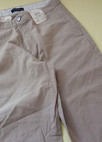 Erkek Bej Keten Rahat Kesim Pantolon - Görsel 5