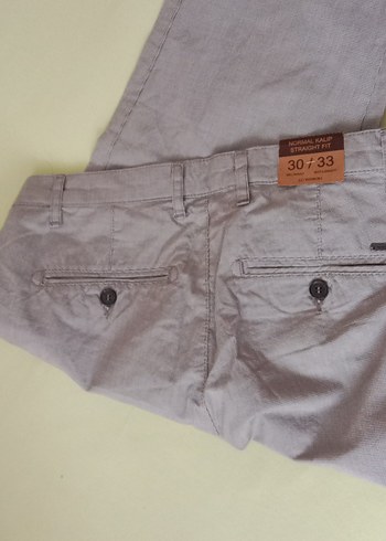 Erkek Bej Keten Rahat Kesim Pantolon - Görsel 6